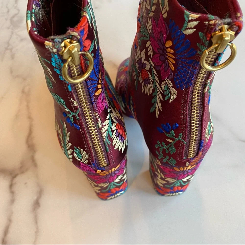 JOIE Saleema Brocade Shimmer Embroidered Bootie - Picture 3 of 7